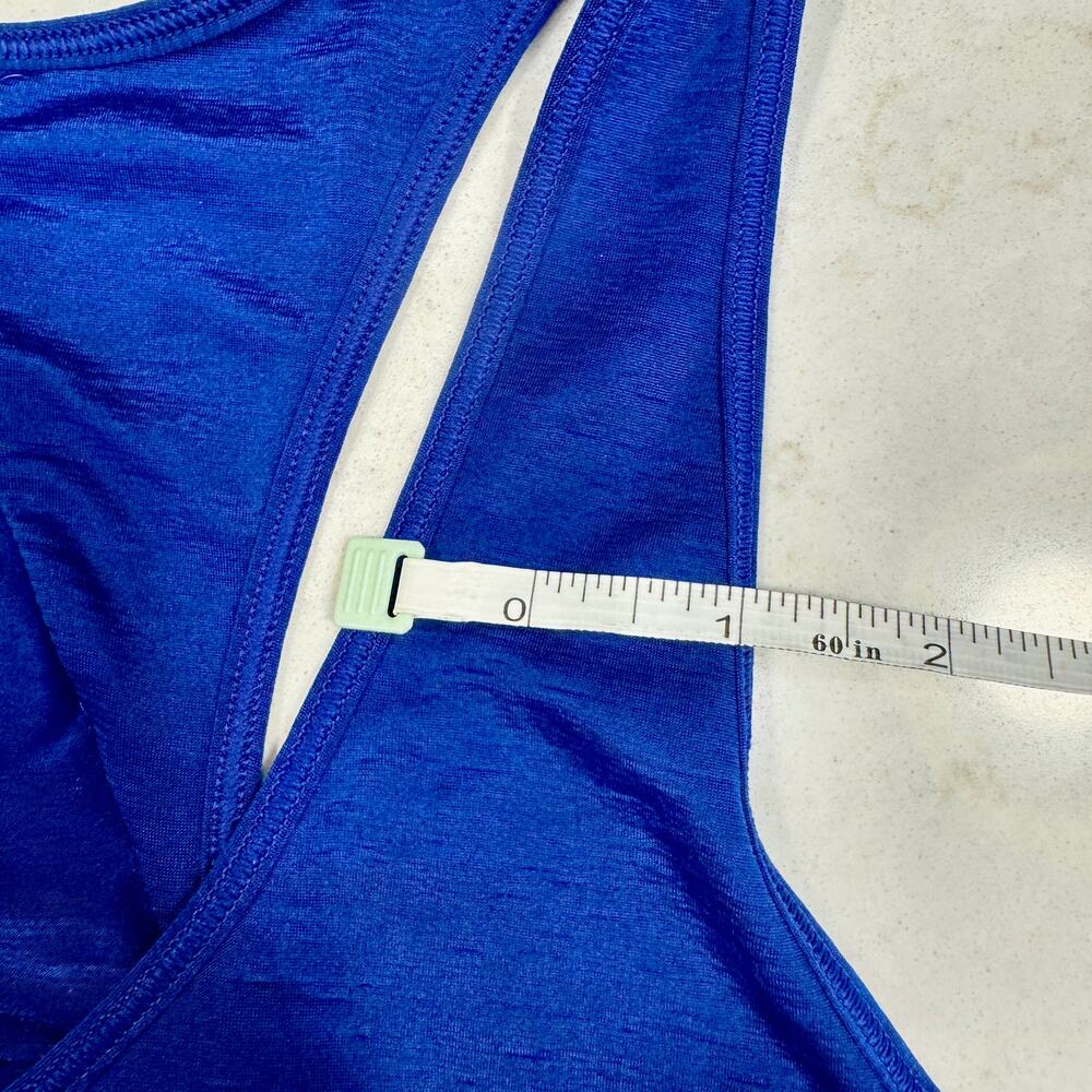 Lululemon Essential Tank Pleated Racerback Cobalt Blue Larkspur S/M Yoga Run Top - Picture 8 of 13